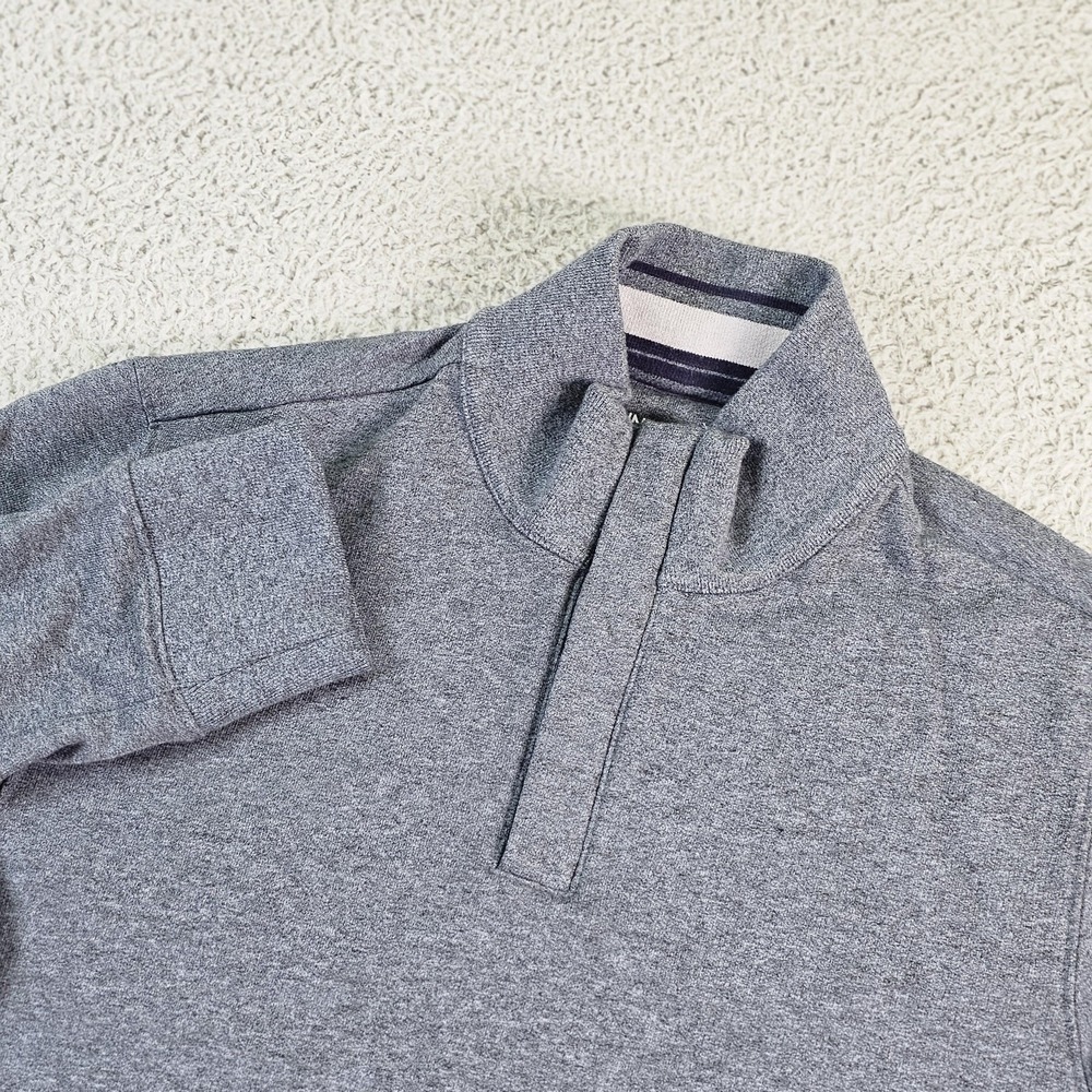 UNTUCKit Sweatshirt Mens Medium Gray 1/4 Zip Fleece Pullover Corral Mock Neck
